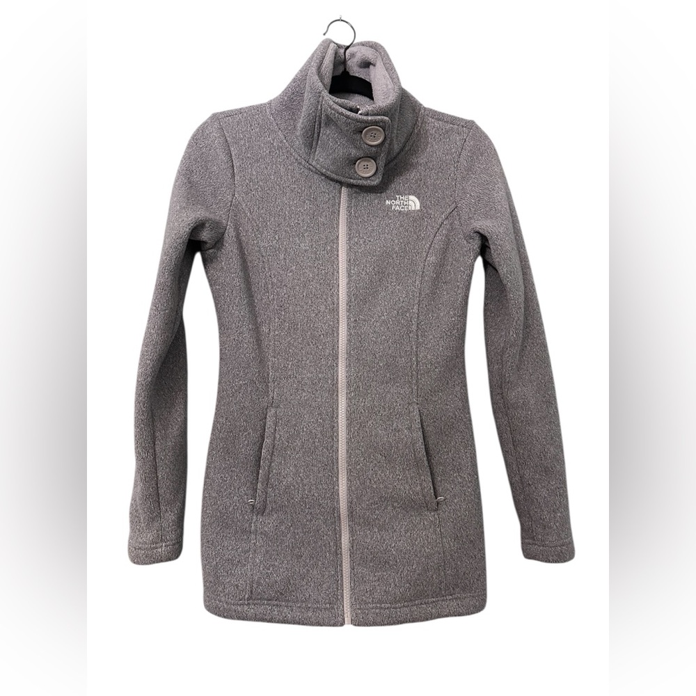 THE NORTH FACE “Lunabrooke” High‎ Collar Gray Sweater Jacket XS